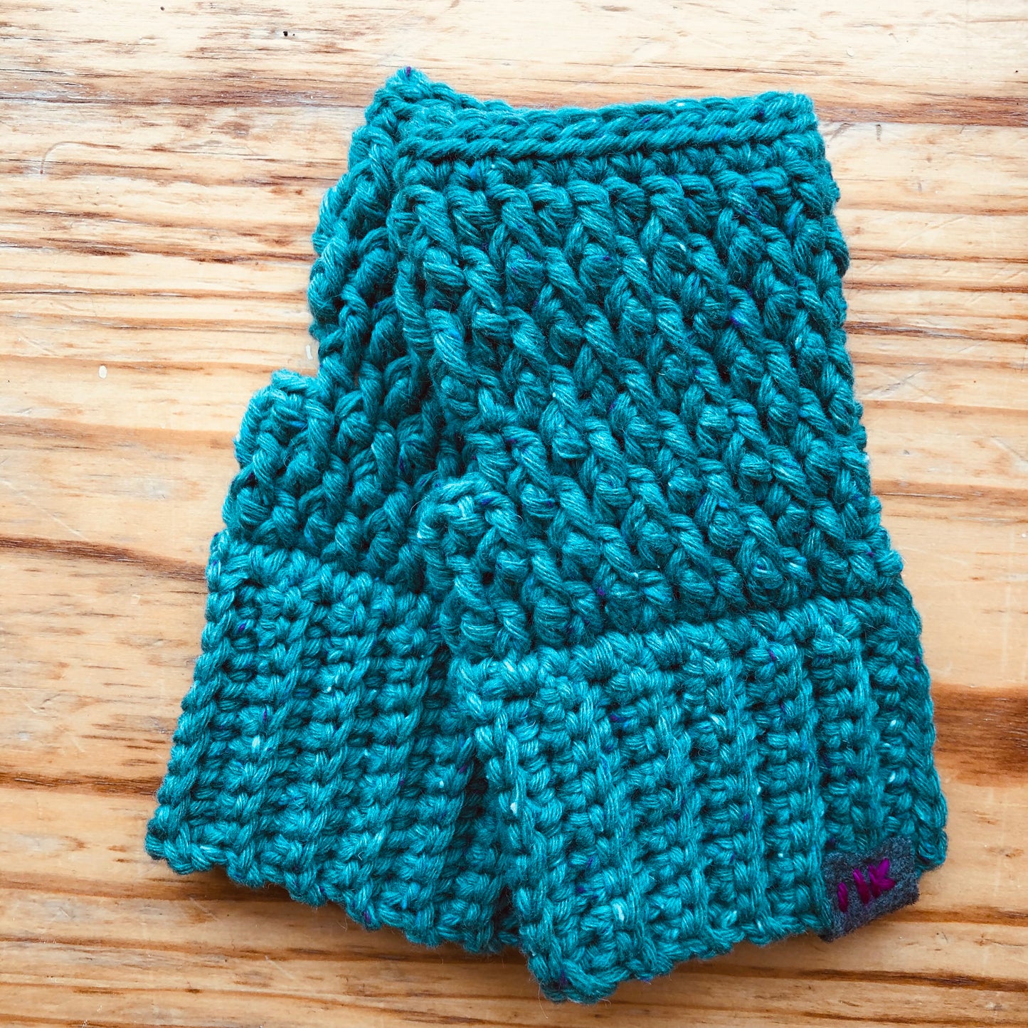 Sustainable Fingerless Gloves Teal